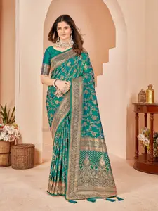 Mehrang Ethnic Motifs Woven Design Zari Silk Cotton Banarasi Saree