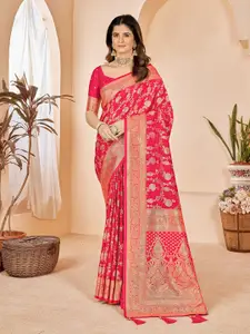 Mehrang Ethnic Motifs Woven Design Zari Silk Cotton Banarasi Saree