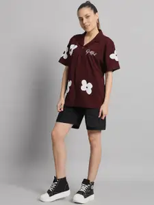 GRIFFEL Printed Pure Cotton Shirt & Shorts Co-Ords