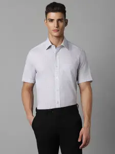 Louis Philippe Striped Spread Collar Cotton Formal Shirt