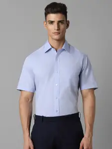 Louis Philippe Classic Fit Self Design Textured Spread Collar Cotton Formal Shirt