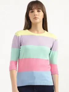 United Colors of Benetton Striped Round Neck Cotton Top