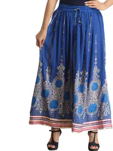 Exotic India Embellished Flared A-Line Maxi Skirt