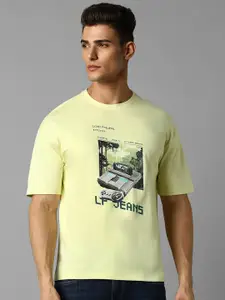 Louis Philippe Jeans Printed Short Sleeves Round Neck Cotton T-shirt