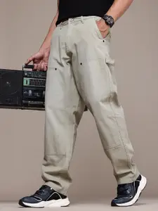 The Roadster Life Co. Men Pure Cotton Carpenter Relaxed Fit Chinos Trousers