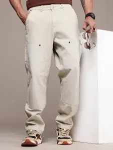 The Roadster Life Co. Men Pure Cotton Carpenter Relaxed Fit Chinos Trousers