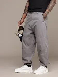 The Roadster Life Co. Men Pure Cotton Baggy Fit Trousers