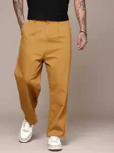 The Roadster Life Co. Men Pure Cotton Baggy Fit Chinos Trousers