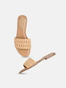 Kenneth Cole Textured Open Toe Flats