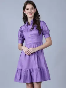 MARC LOUIS Shirt Collar Cotton Fit And Flare Dress