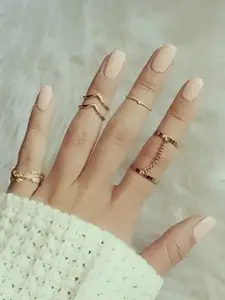 Goho Set Of 5 Delicate Finger Rings