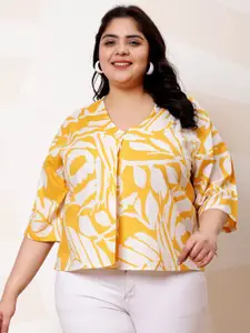 Athena Ample Plus Size Tropical Printed Cotton Top
