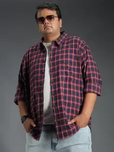 Freeform by High Star Classic Spread Collar Checked Casual Shirt