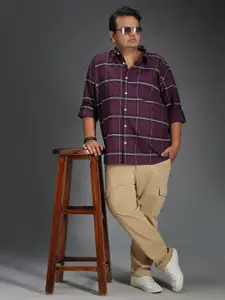 Freeform by High Star Classic Windowpane Checked Cotton Casual Shirt