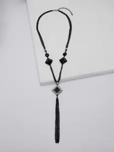 Rhea Crystals Tassel Necklace