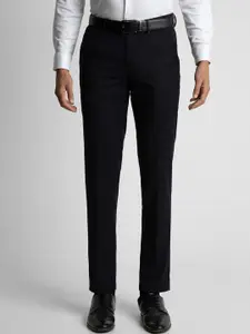 Peter England Elite Men Slim Fit Mid-Rise Formal Trousers