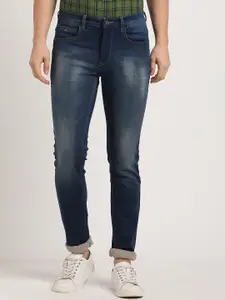 Turtle Men Narrow Tapered Fit Clean Look Mid Rise Heavy Fade Stretchable Jeans