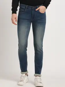 Turtle Men Narrow Tapered Fit Clean Look Mid Rise Heavy Fade Stretchable Jeans