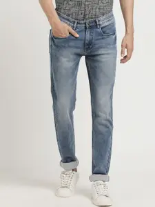 Turtle Men Narrow Tapered Fit Clean Look Mid Rise Heavy Fade Stretchable Jeans