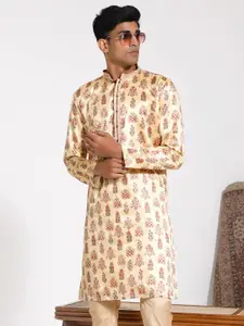 VASTRAMAY Printed Mandarin Collar Kurta