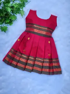 BAESD Infant Girls Embroidered Fit & Flared Maxi Ethnic Dress