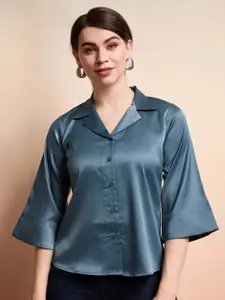 RACHNA Standard Notch Collar Satin Casual Shirt