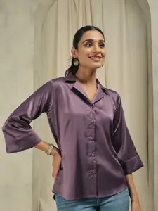 RACHNA Notched Collar Standard Opaque Casual Shirt