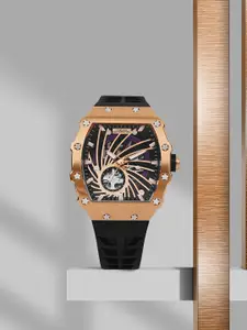 French Connection Men Embellished Dial & Bracelet Style Straps Analogue Automatic Watch