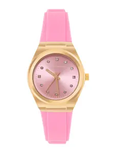 French Connection Women Embellished Dial & Straps Reset Time Analogue Watch FCS07P