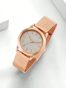 French Connection Women Stainless Steel Bracelet Style Straps Analogue Watch FCS06RGM-G