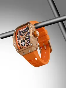 French Connection Men Embellished Dial Bracelet Style Straps Analogue Automatic Watch