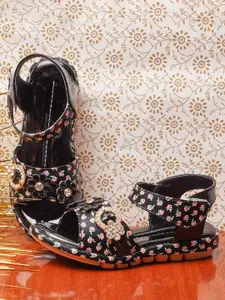 BAESD Girls Embellished Open Toe Flats