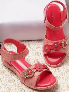 BAESD Girls Embellished Open Toe Flats