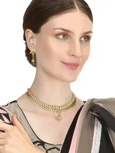 Adwitiya Collection 24CT Gold-Plated Necklace & Earrings