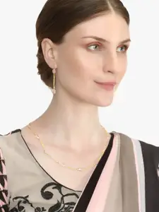 Adwitiya Collection 24CT Gold-Plated Cubic Zirconia Studded  Necklace & Earrings