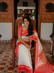 AVANSHEE Ethnic Motifs Woven Design Silk Cotton Zari Banarasi Saree