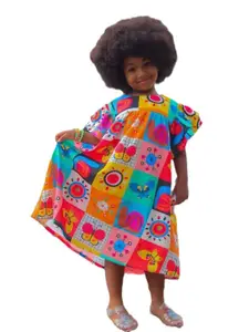 StyleCast x Revolte Girls Conversational Printed Flared Sleeves A-Line Dress