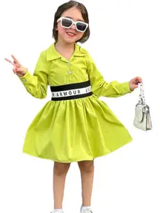 StyleCast x Revolte Shirt Collar Gathered Fit & Flare Dress