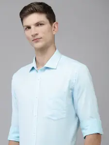 Park Avenue Slim Fit Self Design Textured Pure Cotton Formal Shirt