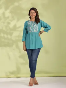 JISORA Floral Printed Gathered  Top