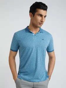 Park Avenue Men Printed Polo Collar Slim Fit T-shirt
