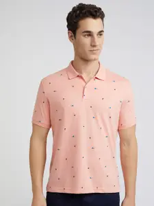 Park Avenue Men Printed Polo Collar Slim Fit T-shirt