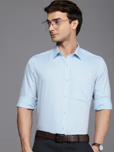 Raymond Slim Fit Geometric Self Design Pure Cotton Formal Shirt