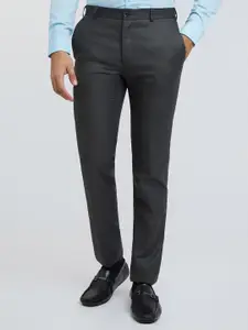 Raymond Men Textured Slim Fit Formal Trousers