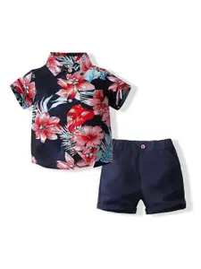 StyleCast x Revolte Boys Printed Pure Cotton Shirt with Shorts