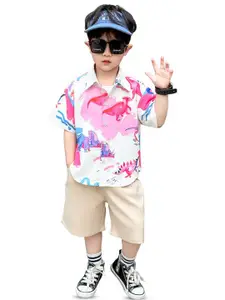 StyleCast x Revolte Boys Printed Short Sleeves Shirt Collar Shirt with Shorts