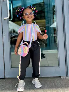 StyleCast x Revolte Girls Striped Top with Pyjamas