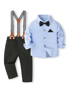 StyleCast x Revolte Boys Blue & Black Shirt with Trousers