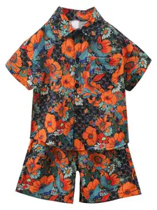 StyleCast x Revolte Boys Shirt Collar Short Sleeves Printed Shirt with Shorts