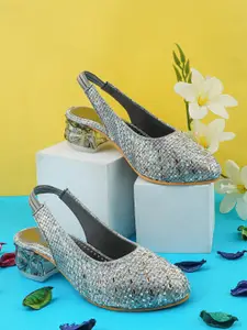 BAESD Girls Embellished Block Heeled Pumps